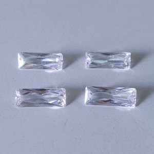 Zirconia fancy Baguette Shape, princess cut baguette 16x6mm, faceted baguette, unique earrings pair, fancy baguette stone, gift for mother