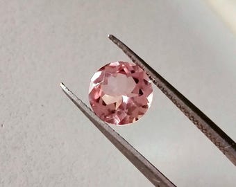 Natural Pink Tourmaline Round 7mm Loose Stone – Faceted Tourmaline Piece AA+ Quality, Baby Pink Gemstone