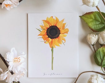 Sunflower - Blank, Folded Note Cards - Pack of 5