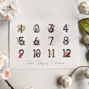 12 Days of Christmas - Cartes de correspondance vierges et pliées - Lot de 5