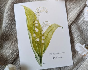 Lily of the Valley (Nouveau) - Cartes de notes vierges et pliées - Paquet de 5