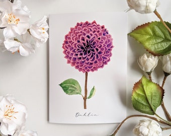 Dalia - Tarjetas de notas plegadas en blanco - Paquete de 5