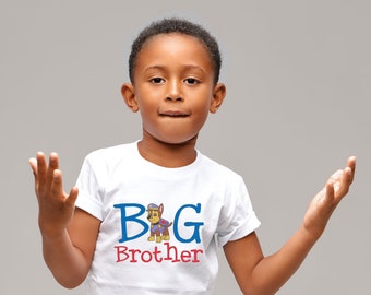 Embroidered Big Brother T-Shirt, Custom Sibling Shirt