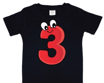 Cartoon Number Birthday T-shirt: Personalized Party Tee