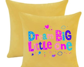 Dream Big Little One Velvet Pillowcase, Kids Room Decor