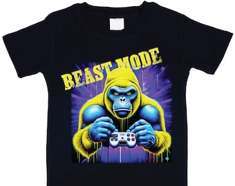 Beast Mode Gaming T-Shirt: Gorilla Gamer Unisex Tee