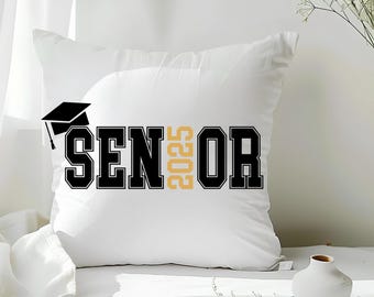 Custom Velvet Throw Pillow, Senior 2025 Graduation Gift
