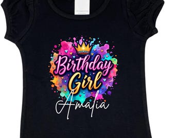 Personalized Birthday Girl T-Shirt:, Custom Name
