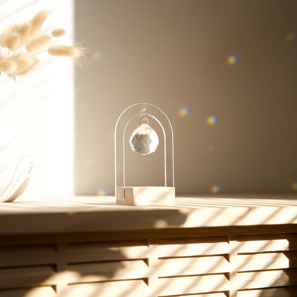 Suncatcher on Crystal stand - Sun catcher to stand - Bohemian and minimalist interior decoration - Celestial and modern decoration - ARCHIE