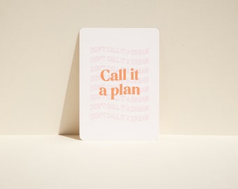 Carte Inspirante Call it A Plan, Vision Board, carte de motivation, carte d'affirmation positive, carte d'inspiration pour offrir