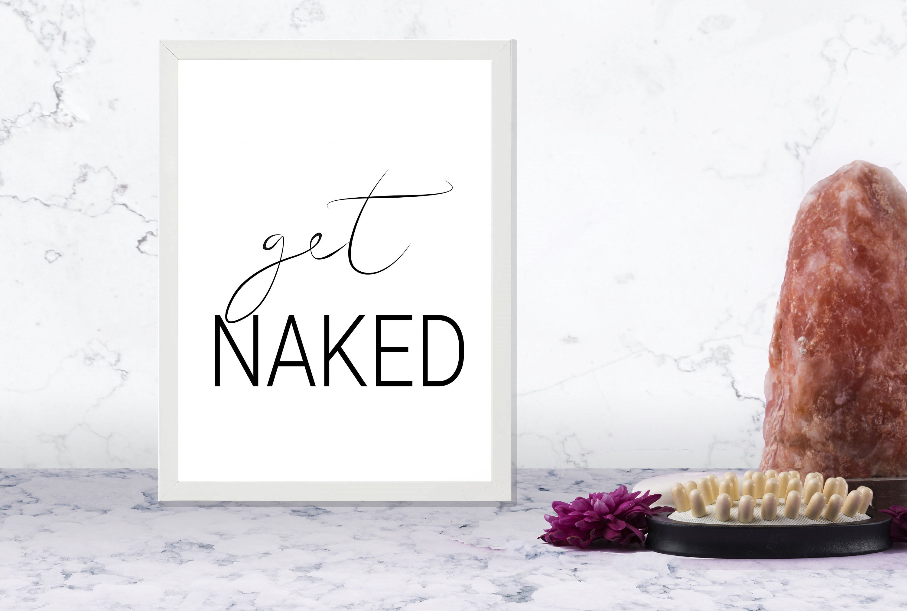 Get Naked Printable Wall Art Digital Download Bathroom Wall | Etsy