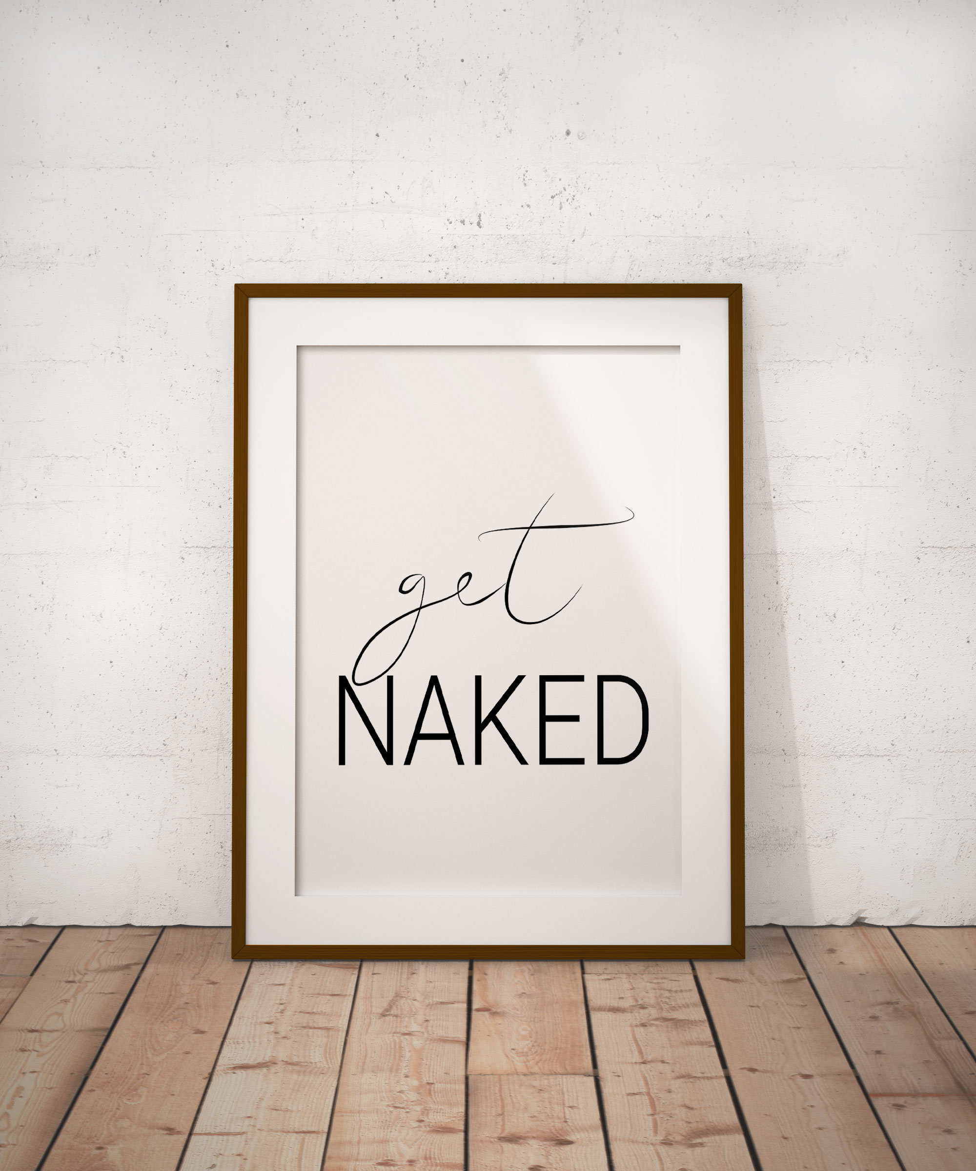 Get Naked Printable Wall Art Digital Download Bathroom Wall | Etsy