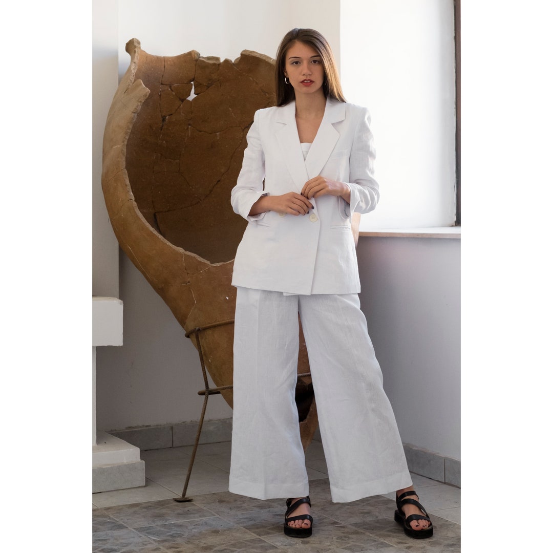 Linen Suit for Women Linen Set White Linen Suit Linen Etsy