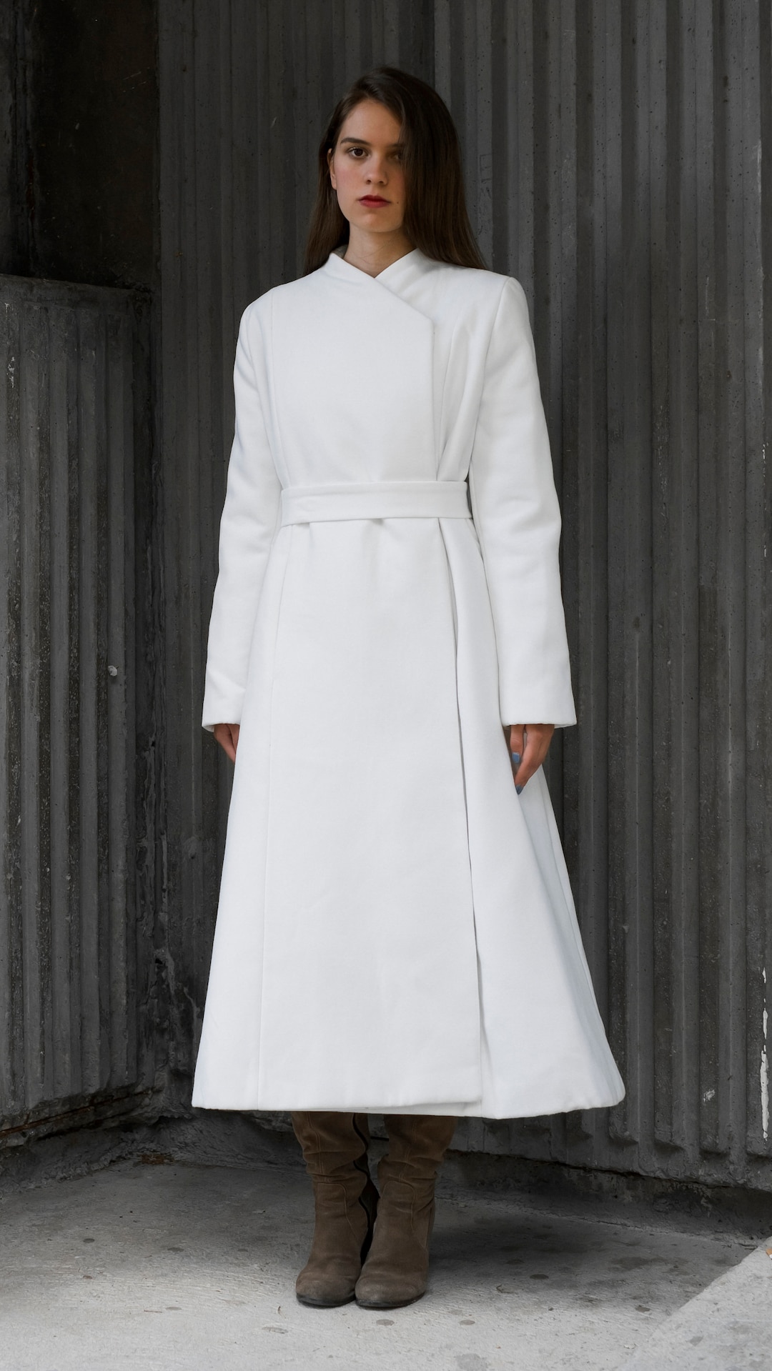 ジャケット・アウター ameri CARDBOARD FLARE DRESS COAT Princess Coat, Fit and Flare Coat, Black Wool Coat, Cashmere Coat