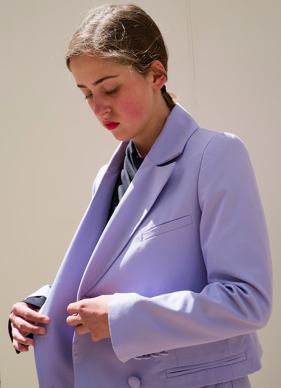 purple suit jacket womens