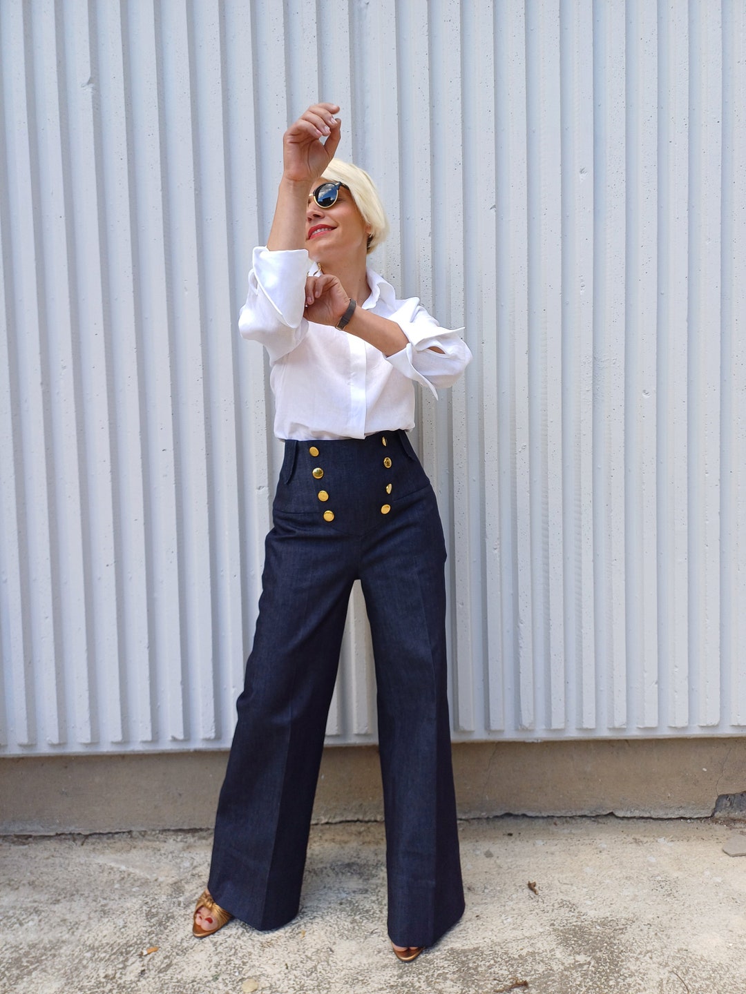 パンツ GOLDEN  Women Straight Pants GWP01942P00167860469 Blue 1637b882301e160d02760035e71f9d