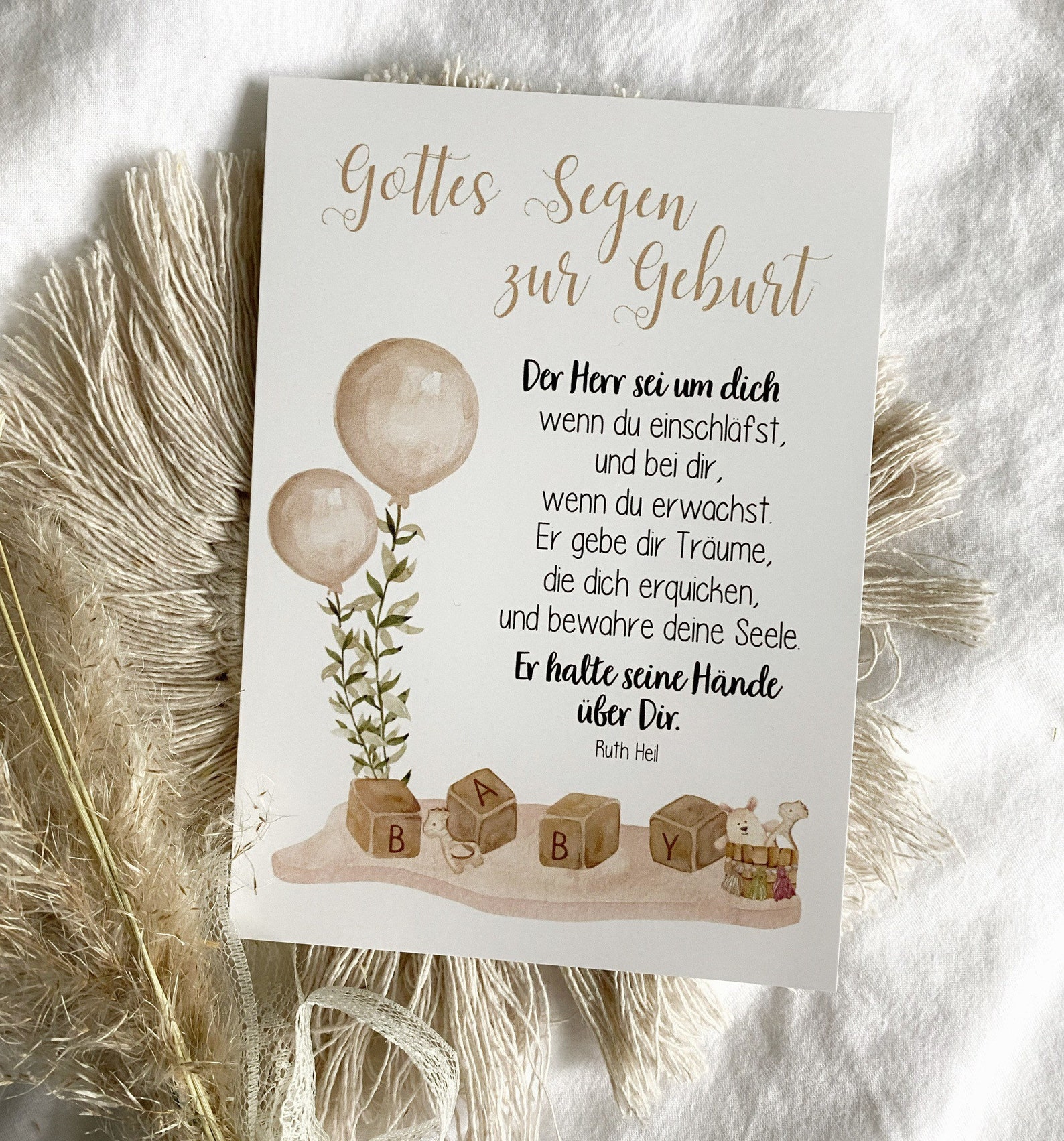Christliche Postkarte zur Geburt Gottes Segen zur Geburt. Etsy