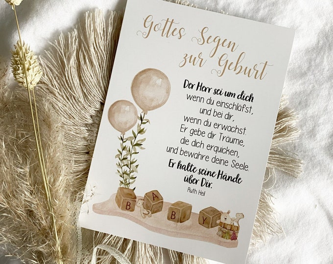 Christliche Postkarte zur Geburt Gottes Segen zur Geburt…. Etsy.de