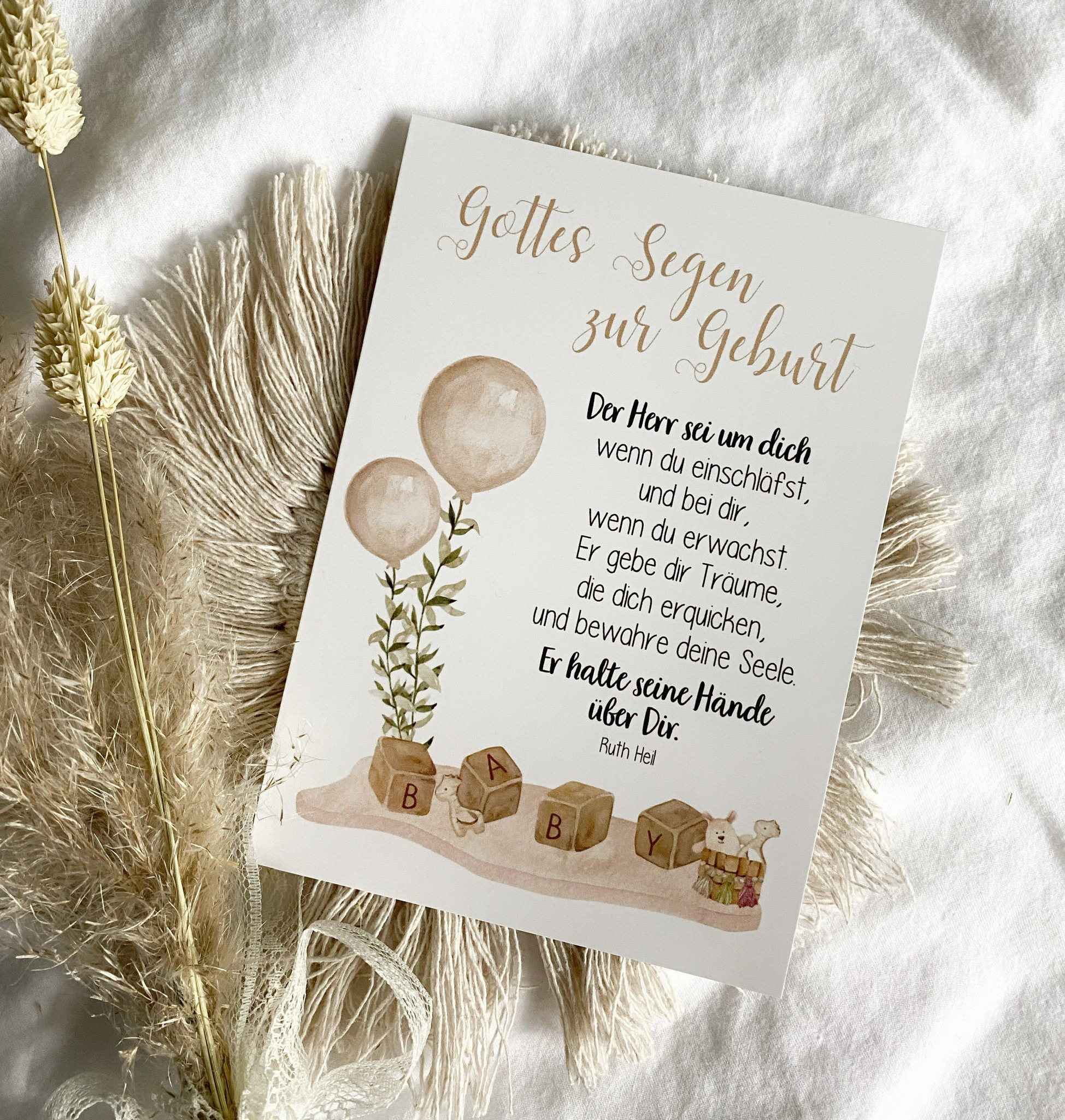 Christliche Postkarte zur Geburt Gottes Segen zur Geburt. Etsy