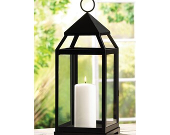 Black 10/" tall skinny western star candle lantern holder wedding garden patio