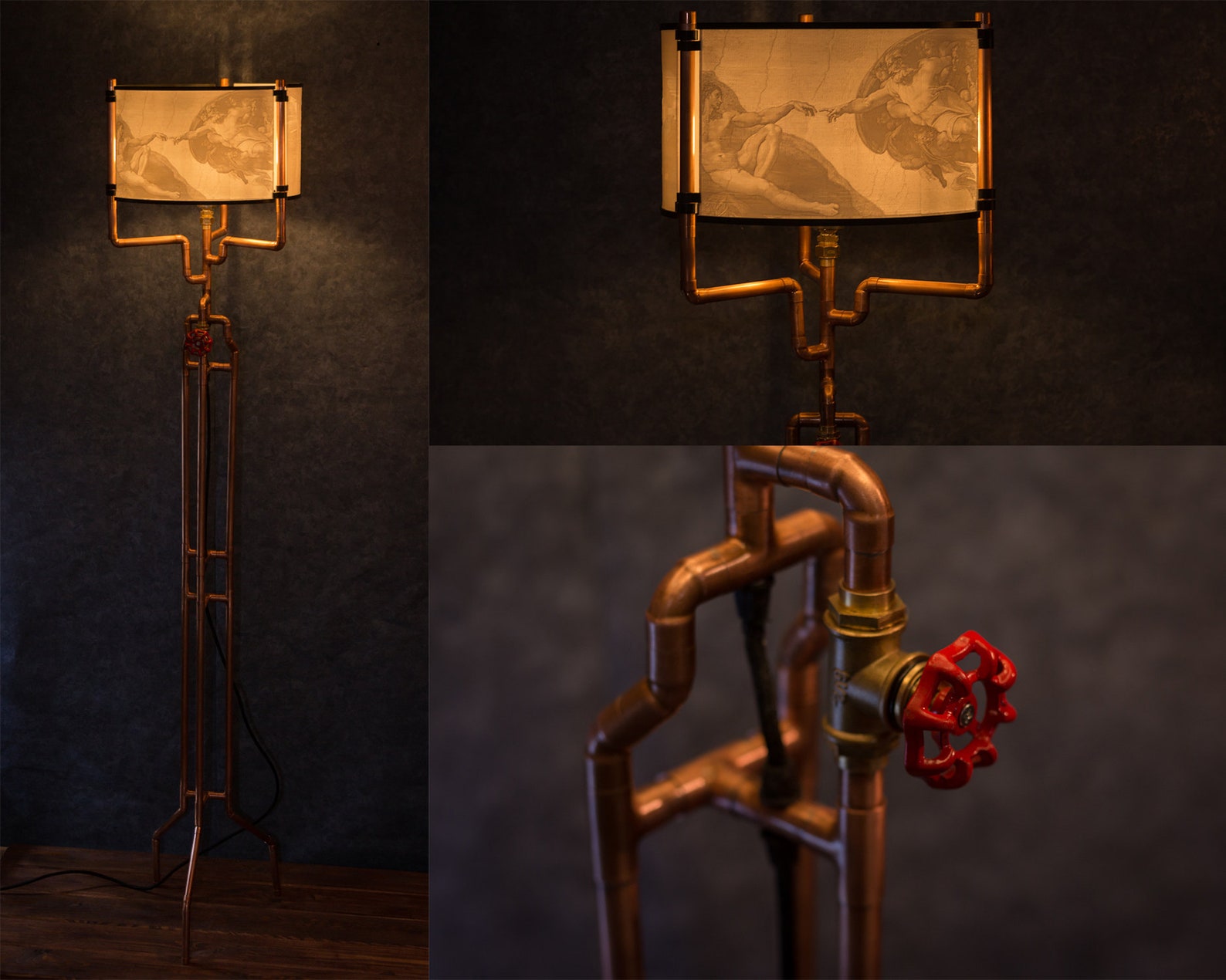 Floor lamp Copper pipe floor lamp Industrial lamp Etsy