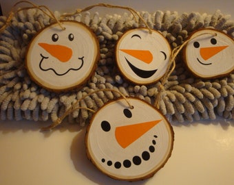 Painted Snowman Face Etsy