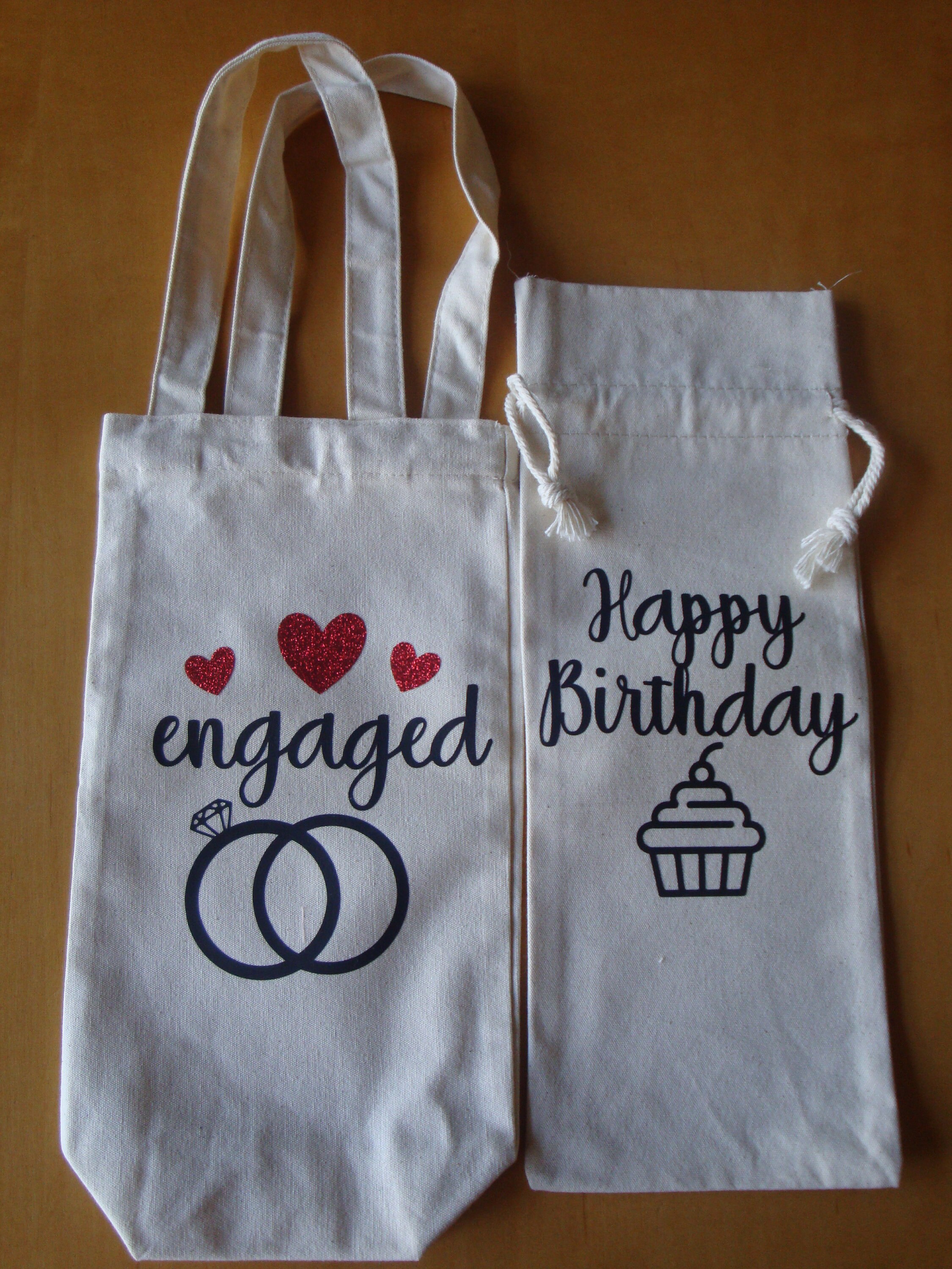 Wine Gift Bag Personalized Canvas Wine Tote Birthday Gift Etsy Australia