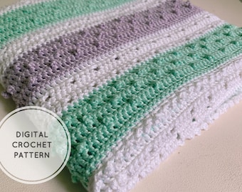 Patrón de crochet para manta de bebé Pretty Picot *SOLO PATRÓN DIGITAL*