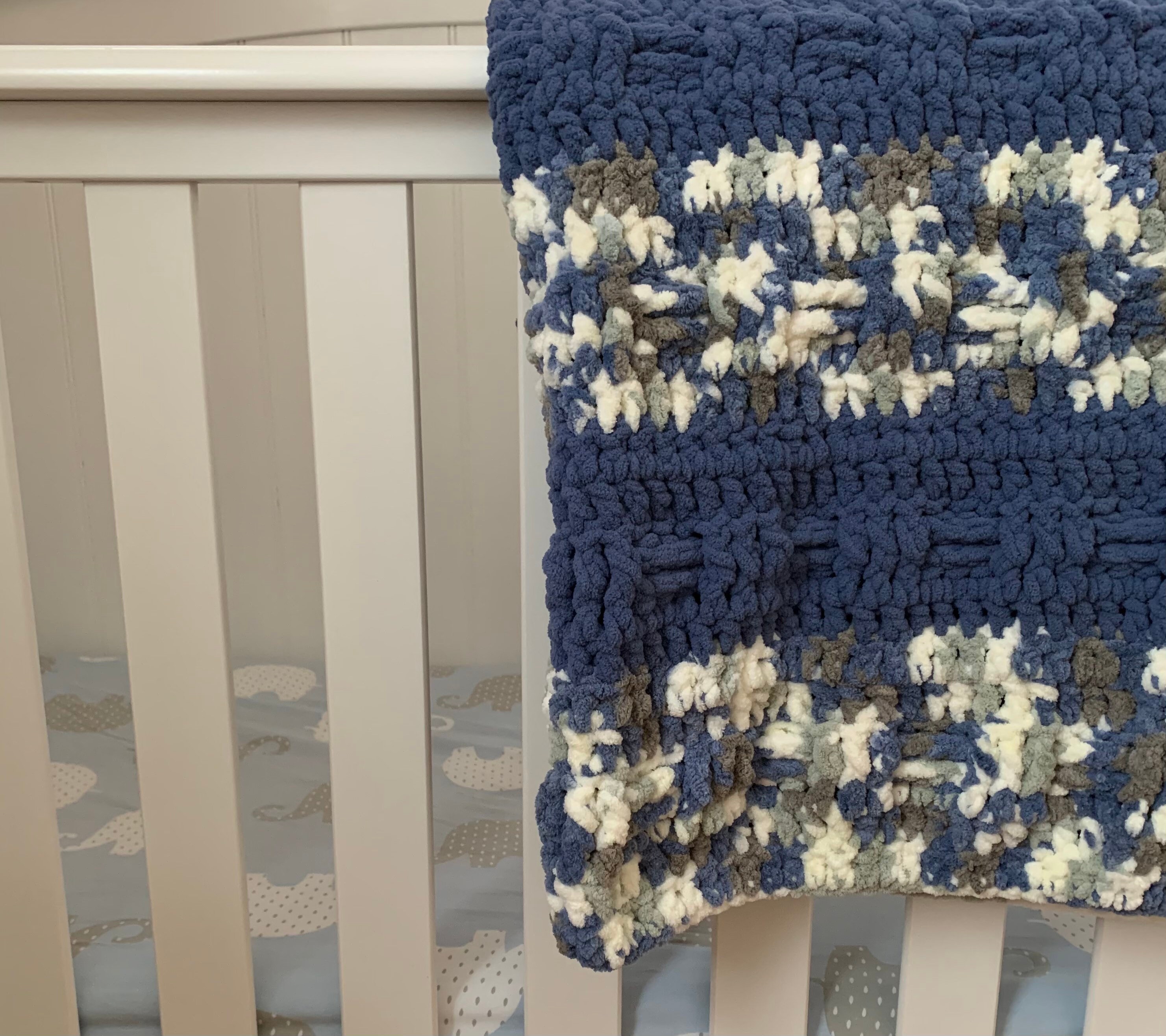 The Checkered Stripe Baby/Toddler Blanket Crochet Pattern Etsy
