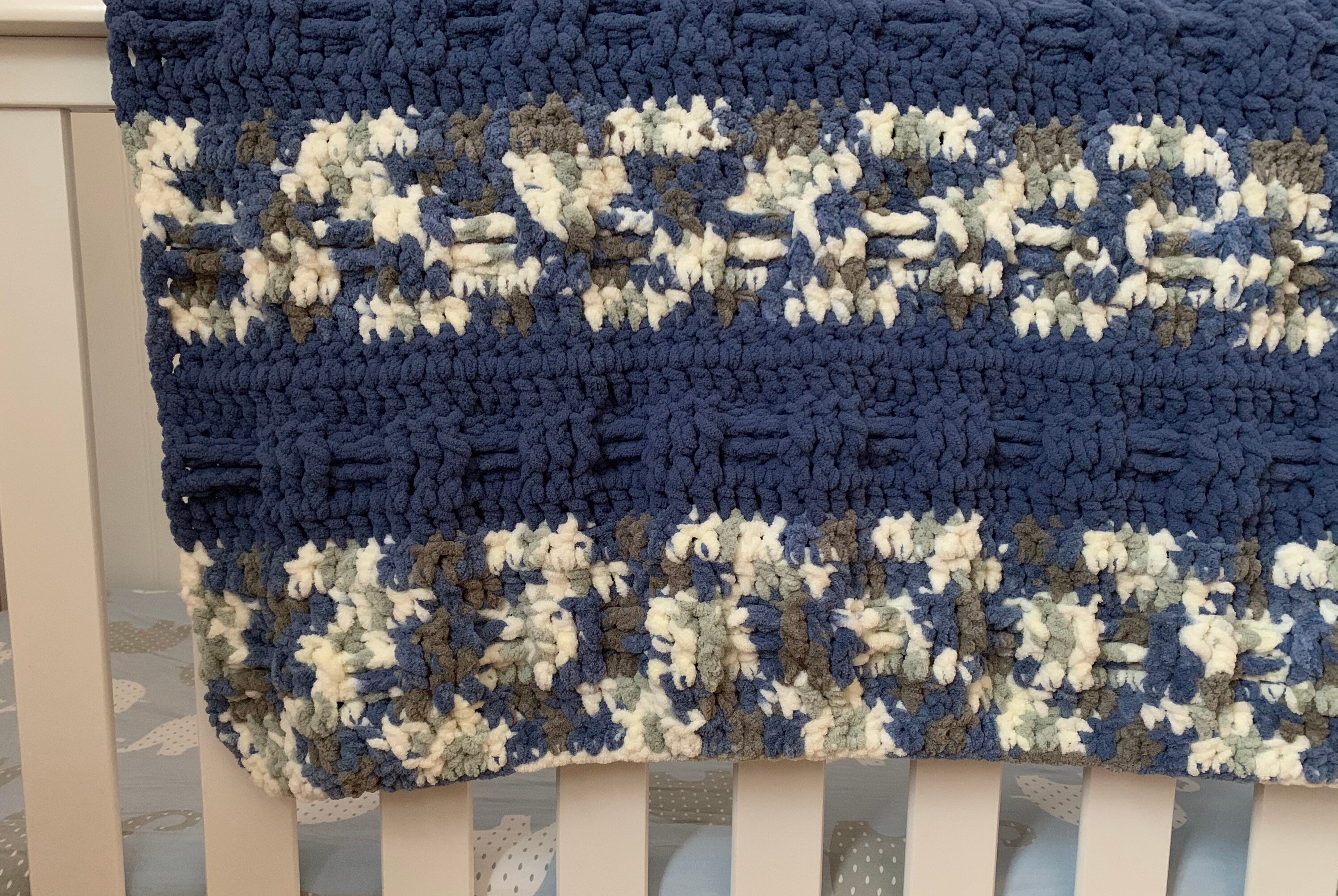 The Checkered Stripe Baby/Toddler Blanket Crochet Pattern Etsy