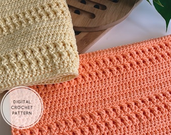 The Summer Ridges Dish Towel Crochet Pattern * MODÈLE NUMÉRIQUE UNIQUEMENT *