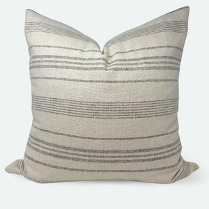 Square Pillow Cover - Brown Woven Stripe | 22&quot;x22&quot;