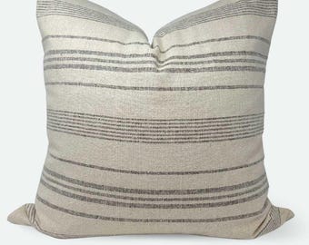 Square Pillow Cover - Brown Woven Stripe | 22&quot;x22&quot;