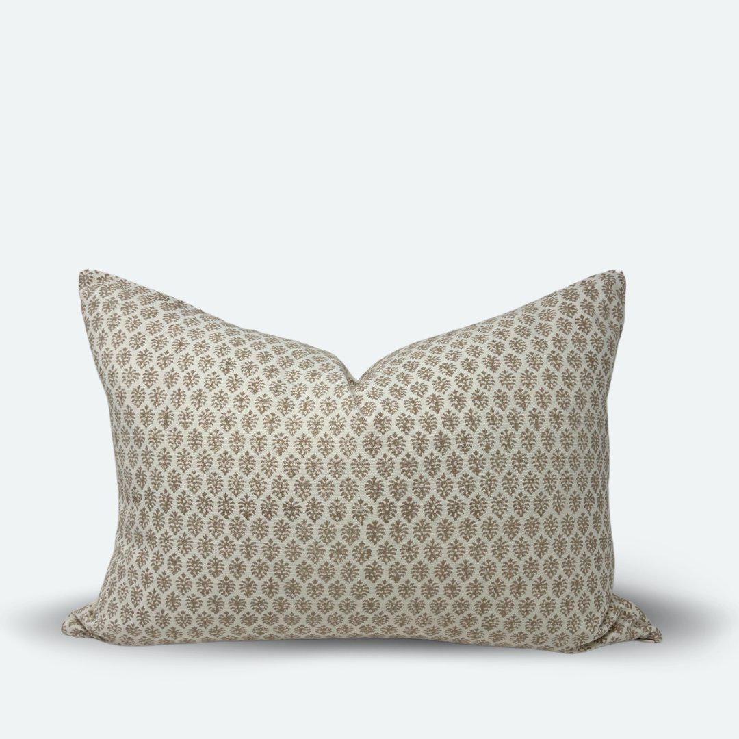 Medium Lumbar Pillow Cover - Sandy Bloom Block Print | 14"x20"