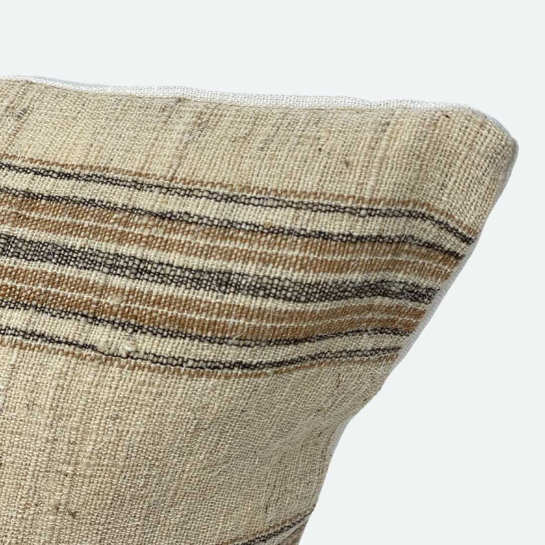Medium Lumbar Pillow Cover Natural Terracotta Woven Stripe | Etsy