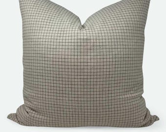 Square Pillow Cover - Grey Woven Grid | 22&quot;x22&quot;