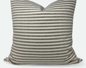 Square Pillow Cover - Latte Woven Stripe | 22&quot; x 22&quot;