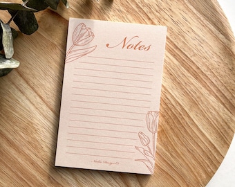 Tulips Notepad | Floral Tulips Notes Decor Souvenir Illustration Color