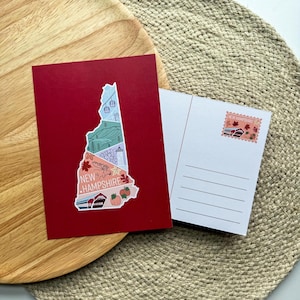 Cartolina del New Hampshire / Stati Uniti Fiori Montagne Sci Faro Foglie Autunno Ponti Viaggio Avventura Natura 5"x7" Regalo Souvenir