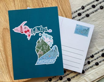 Michigan Travel Postcard Print | US State 5x7 Adventure Mountains Souvenir Gift Decor National Parks