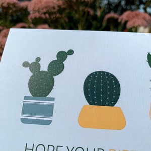 Hope Your Birthday is on Point Greeting Card Illustration Cactus Plants Greeting Card Pun Card Blank Card A2 image 5