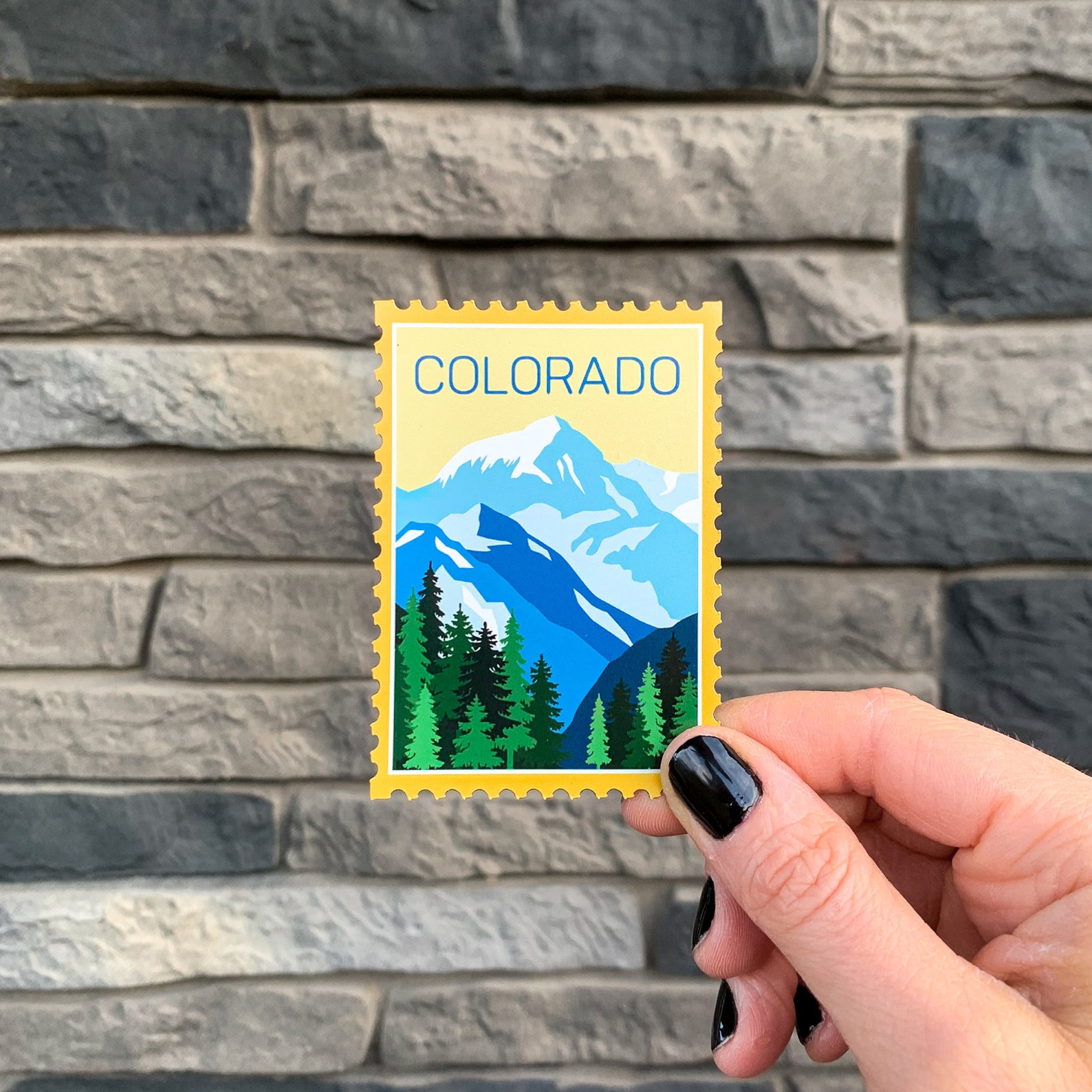 Colorado State Stamp Mountains Fridge Car Etsy