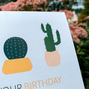 Hope Your Birthday is on Point Greeting Card Illustration Cactus Plants Greeting Card Pun Card Blank Card A2 image 4