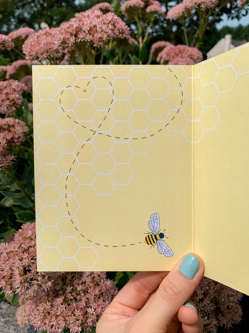 Oh Babee Greeting Card Illustration Bee Baby Shower Greeting Card Pun Card Blank Card A2 Any Occasion Greetings image 3