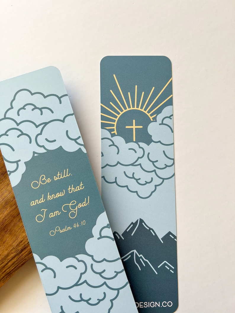 Bible Verse Bookmarks Set of 4 Various Designs Size 2in x 7in Bible Memorization Cards Bookmarks image 8