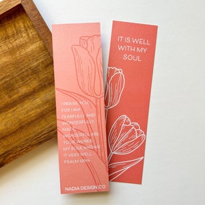 It is Well with my Soul Verse Bookmarks Psalm 139:14 Size 2x7 Verse Bible Memorization Cards Bookmark image 1