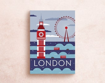 London Travel Postcard Print | London, England Postcard, Travel Adventure | Souvenir | Gift | Decor