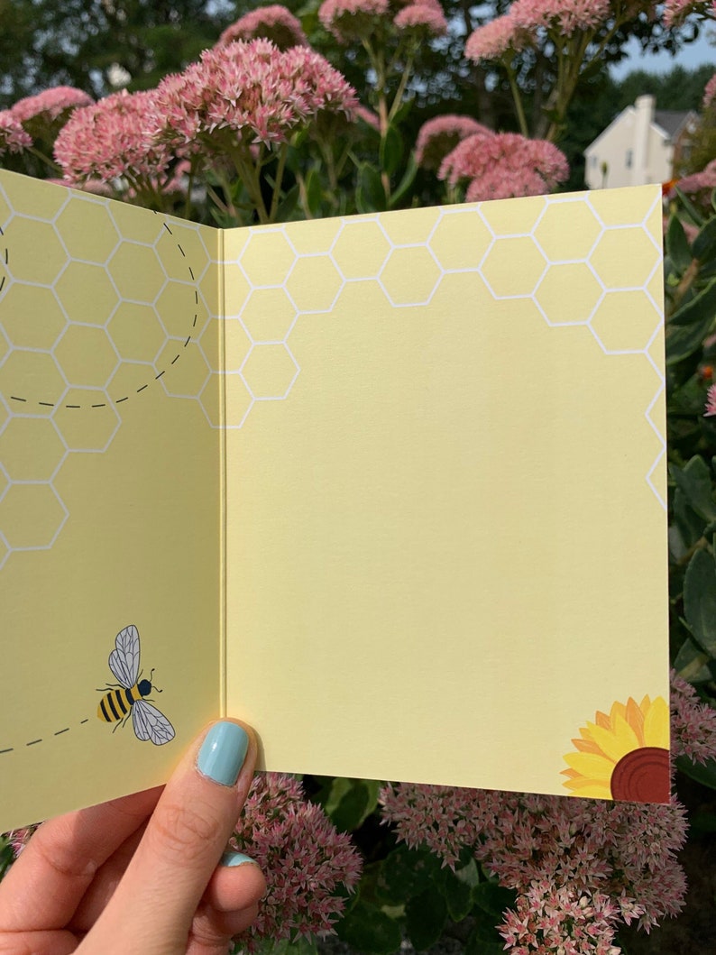 Oh Babee Greeting Card Illustration Bee Baby Shower Greeting Card Pun Card Blank Card A2 Any Occasion Greetings image 4