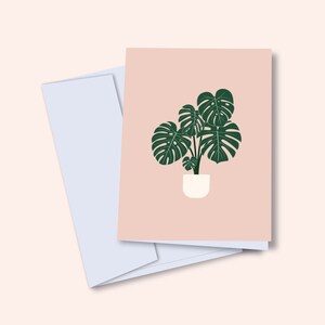 Carte de voeux Montera | Arbre végétal illustré - Cadeaux mignons d'illustration pour des amis | Toutes les occasions Célébrations Nature Plantes Blanc à l'intérieur