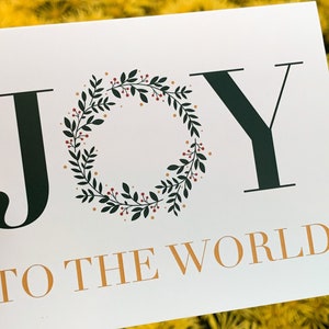 Joy to the World Christmas Cards 5.5 x 4.25 Folded Cards with White Envelopes Christmas Greeting Cards Gifts image 6